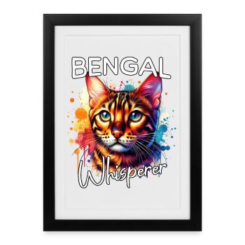 Bengal Cat Whisperer - Framed poster (27 × 37 cm) - black - Front