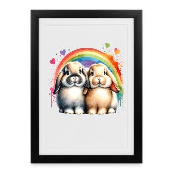 Dwarf Ram Rabbit Gift - Framed poster (27 × 37 cm) - black - Front