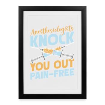 L’anesthésiste prépare une anesthésie sans douleur - Affiche encadrée (27 × 37 cm) - noir - Devant