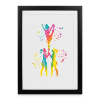 Cheerpom pom girls Mom Cheerleading - Affiche encadrée (27 × 37 cm) - noir - Devant