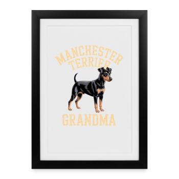 Cadeau de grand-mère Manchester Terrier - Affiche encadrée (27 × 37 cm) - noir - Devant