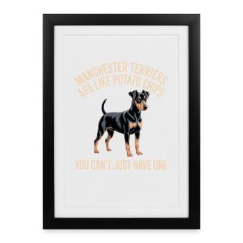 Cadeaux pour chiens Manchester Terrier - Affiche encadrée (27 × 37 cm) - noir - Devant