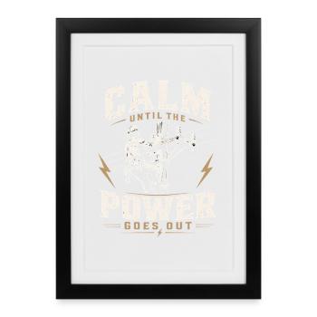 Electrician Work Electricity Cable Motif - Framed poster (27 × 37 cm) - black - Front