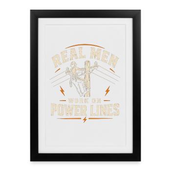 Electrician Engineer Technology Cable Design - Framed poster (27 × 37 cm) - black - Front