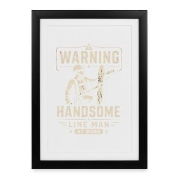 Electricity Cable Technology Electrician Motif - Framed poster (27 × 37 cm) - black - Front