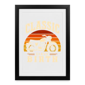 Classic Since Birth Motorcycle Design - Framed poster (27 × 37 cm) - black - Front
