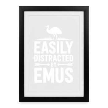 Emu Sayings Emu Funny Emu Gift - Framed poster (27 × 37 cm) - black - Front