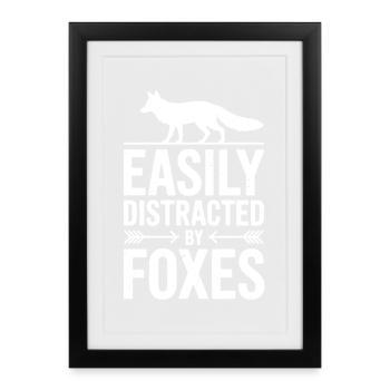 Foxes Sayings Fox Funny Foxes Gift - Framed poster (27 × 37 cm) - black - Front