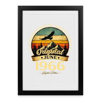 65th Birthday Gift Vintage June Vintage 1961 - Framed poster (27 × 37 cm) - black - Front