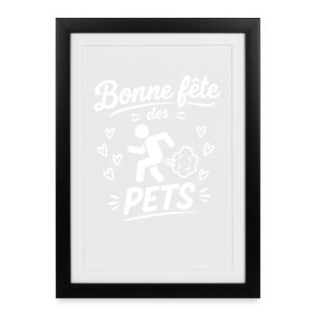 Fête des Pets en Action - Affiche encadrée (27 × 37 cm) - noir - Devant