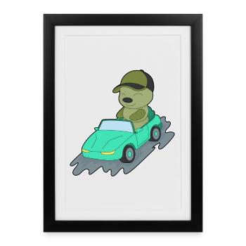 Caterpillar Car - Framed poster (27 × 37 cm) - black - Front