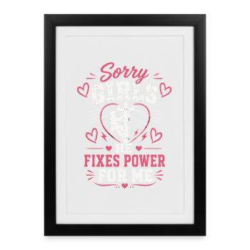 Lineman Wife With Pride Technique - Framed poster (27 × 37 cm) - black - Front