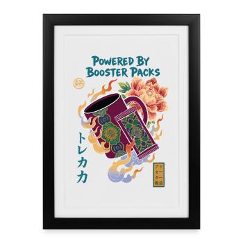 Powered By Booster Packs Trading Card Collector - Framed poster (27 × 37 cm) - black - Front