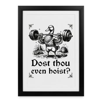 Est-ce que tu tiens même l’entraînement de chevalier médiéval - Affiche encadrée (27 × 37 cm) - noir - Devant