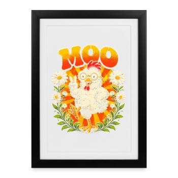 Motif de paix de la perdrix du soleil - Affiche encadrée (27 × 37 cm) - noir - Devant