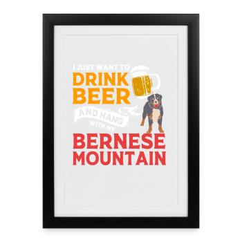 Bouvier bernois - Affiche encadrée (27 × 37 cm) - noir - Devant