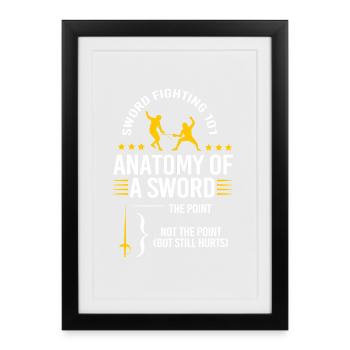 fencing - Framed poster (27 × 37 cm) - black - Front