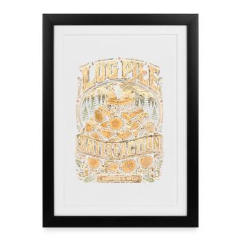 Lumberjack Lumberjack Log Pile Satisfaction - Framed poster (27 × 37 cm) - black - Front