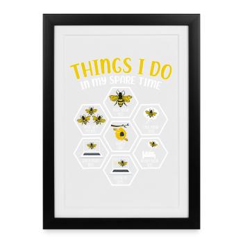 Bee Leisure: My Leisure Activities Beekeeper - Framed poster (27 × 37 cm) - black - Front
