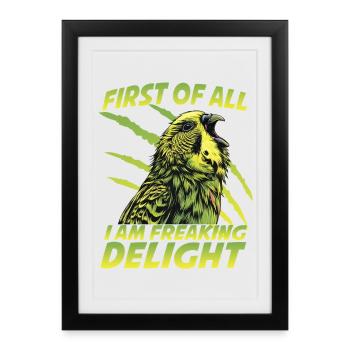 Fans de l’oiseau perroquet Welli Perruche incarce - Affiche encadrée (27 × 37 cm) - noir - Devant