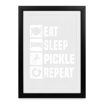 Pickleball Turnier Idee für Pickleballspieler Fans - Gerahmtes Poster (27 × 37 cm) - Schwarz - Vorne