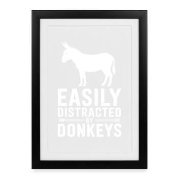 Donkey Sayings Donkey Funny Donkey Gift - Framed poster (27 × 37 cm) - black - Front