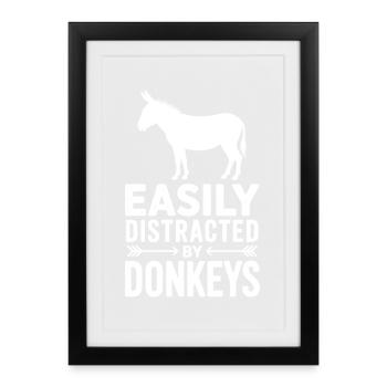 Donkey Sayings Donkey Funny Donkey Gift - Framed poster (27 × 37 cm) - black - Front