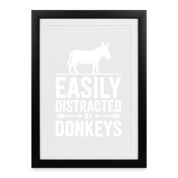 Donkey Sayings Donkey Funny Donkey Gift - Framed poster (27 × 37 cm) - black - Front