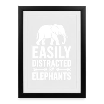 Elephant Sayings Elephant Funny Elephant Gift - Framed poster (27 × 37 cm) - black - Front