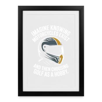 Motorcycles Exist Chopper Motorcycle Rider Biker - Framed poster (27 × 37 cm) - black - Front