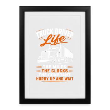 Truck Driver Trucker Truck Diesel Truck Driver - Framed poster (27 × 37 cm) - black - Front