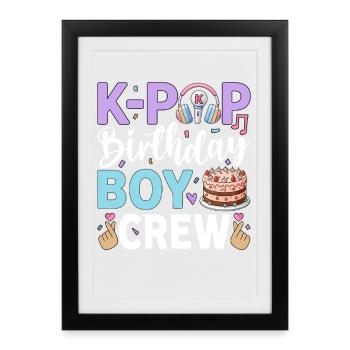 Équipe des Garçons d’anniversaire K-Pop - Affiche encadrée (27 × 37 cm) - noir - Devant