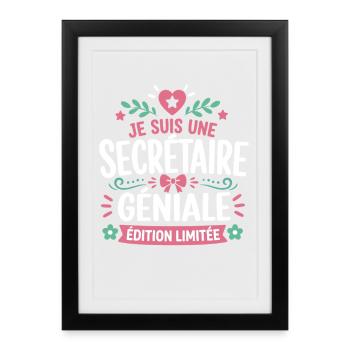 Secrétaire Géniale Édition Limitée - Affiche encadrée (27 × 37 cm) - noir - Devant