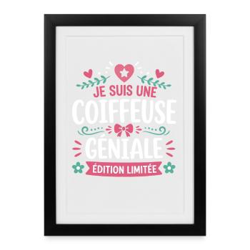 Coiffeuse Géniale Édition Limitée - Affiche encadrée (27 × 37 cm) - noir - Devant