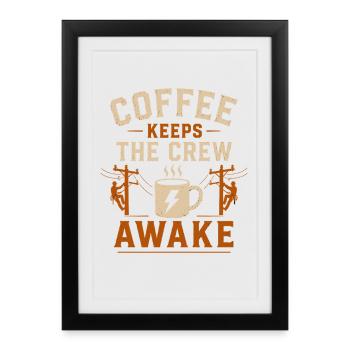 Electrician Technology Coffee Energy - Framed poster (27 × 37 cm) - black - Front