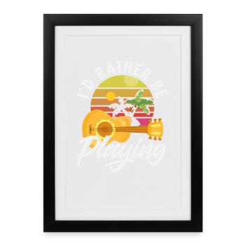 Introverted But Willing To Discuss Ukulele's Music - Framed poster (27 × 37 cm) - black - Front