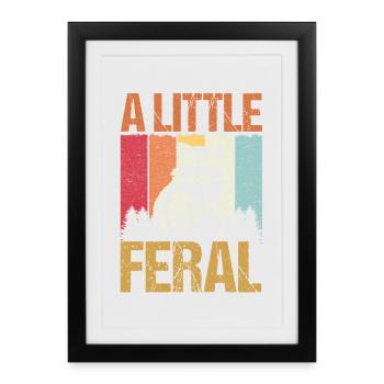 A Little Feral Trash Panda Raccoon - Framed poster (27 × 37 cm) - black - Front