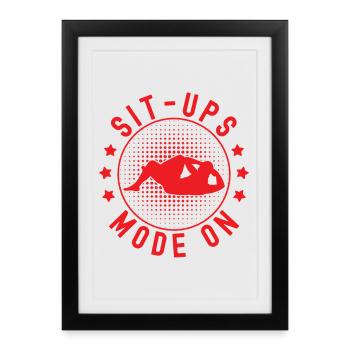 Mode abdos de Fitness Fanatics sur la salle de gymnase de calistnique - Affiche encadrée (27 × 37 cm) - noir - Devant