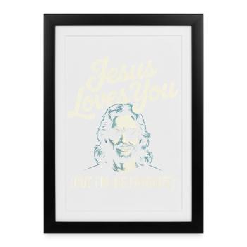 Jésus t’aime Son préféré - Affiche encadrée (27 × 37 cm) - noir - Devant
