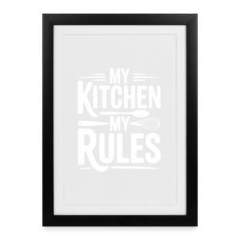 Ma cuisine Mes règles - Affiche encadrée (27 × 37 cm) - noir - Devant
