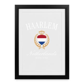 Couronne des armoiries de Haarlem – Souvenir de voyage aux Pays-Bas - Affiche encadrée (27 × 37 cm) - noir - Devant