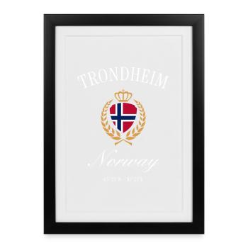 Trondheim Norway Coat of Arms Crown – Travel Souvenir - Framed poster (27 × 37 cm) - black - Front