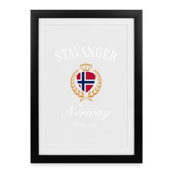 Stavanger Norway Coat of Arms Crown – Travel Souvenir - Framed poster (27 × 37 cm) - black - Front