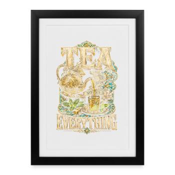 Moroccan Morocco Tea Solves Everything - Framed poster (27 × 37 cm) - black - Front