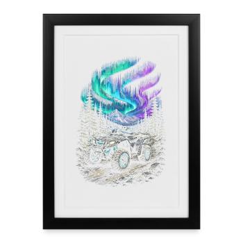 ATV Quad Biking Quad Quad Riders - Affiche encadrée (27 × 37 cm) - noir - Devant