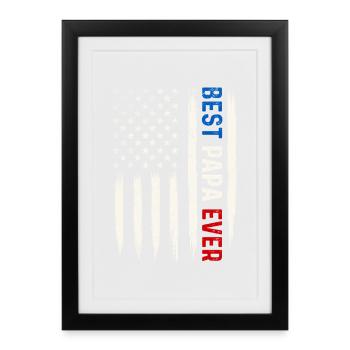 Best Papa Ever Father Grandpa Family - Framed poster (27 × 37 cm) - black - Front