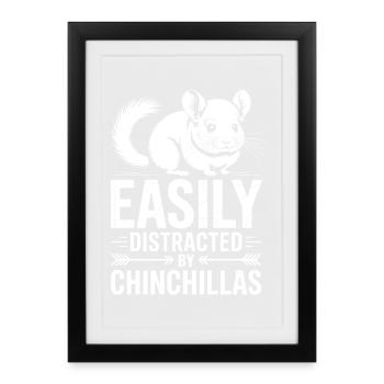 Don drôle des chinchillas : expressions de chinchillas - Affiche encadrée (27 × 37 cm) - noir - Devant