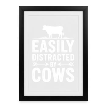 Paroles des vaches Vaches Drôle de vache Cadeau - Affiche encadrée (27 × 37 cm) - noir - Devant