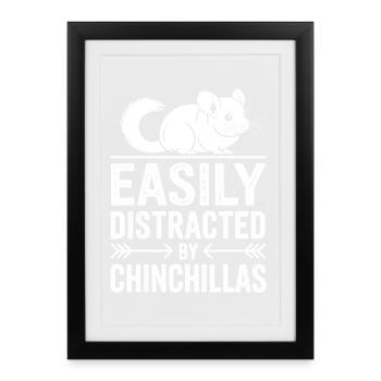 Don drôle des chinchillas : expressions de chinchillas - Affiche encadrée (27 × 37 cm) - noir - Devant