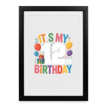 12e anniversaire - Affiche encadrée (27 × 37 cm) - noir - Devant